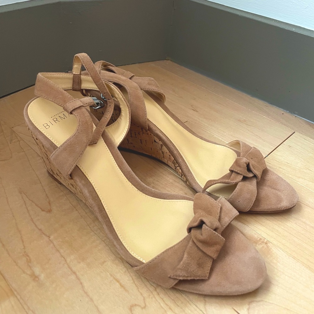 Alexandre Birman Beige Suede Wedge Sandals EU 37/US 7